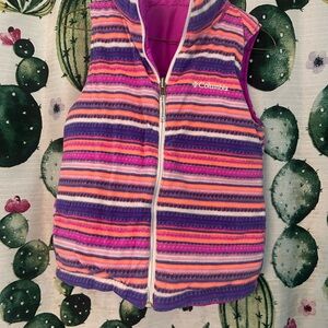 Columbia Multicolor Striped Fleece Vest